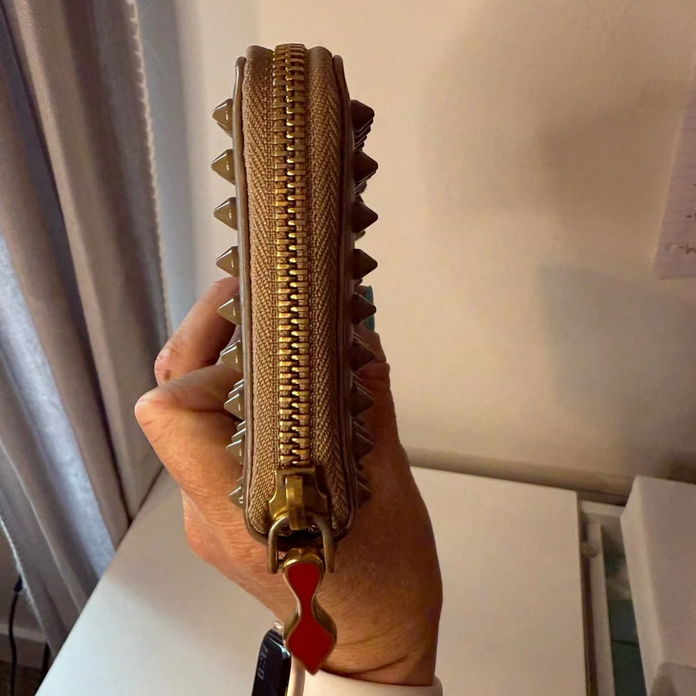 Christian Louboutin Tan Studded Wallet - Picture 5 of 8
